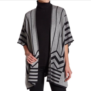 Oscar-St Geometric‎ Cape-Sleeve Open Cardigan